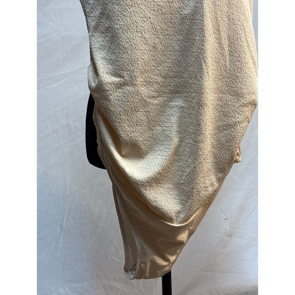 Summer Mae One Shoulder Textured Suit Champagne Ring Detail Ruched Japan Large - Picture 4 of 9